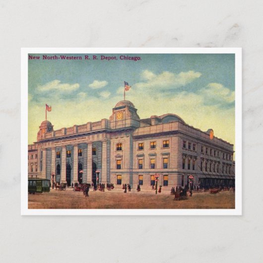 Carte Postale Chicago North Western Rail Road Depot 1910 Vue (Devant)