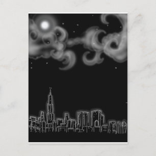 Carte Postale chicago nuit1 copie 2