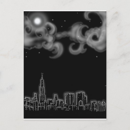 Carte Postale chicago nuit1 copie 2 (Devant)
