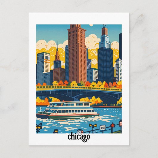 Carte Postale Chicago personnalisé (Devant)