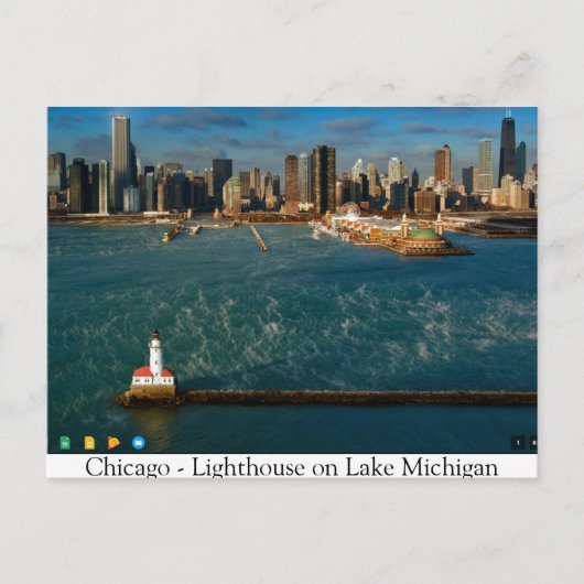 Carte Postale Chicago — Phare sur le lac Michigan (Devant)