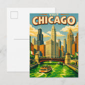Carte Postale Chicago River Saint Patricks day postcard (Devant / Derrière)