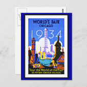 Carte postale Chicago Salutations Vintage (Devant / Derrière)