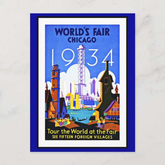 Carte postale Chicago Salutations Vintage (Devant)