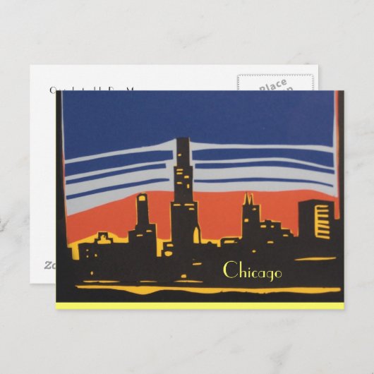 Carte Postale Chicago Skyline (Devant / Derrière)