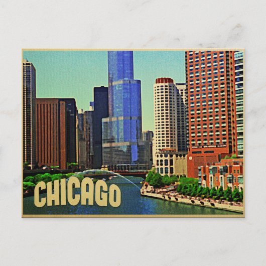 Carte Postale Chicago Skyline (Devant)