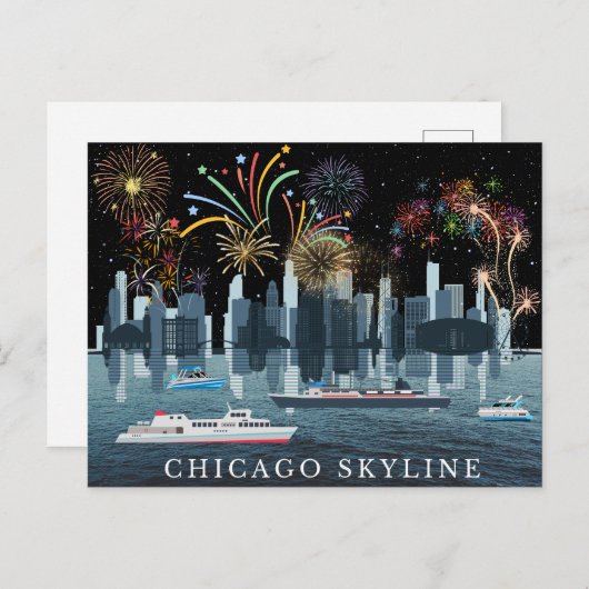 Carte Postale Chicago Skyline (Devant / Derrière)