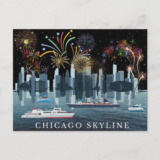 Carte Postale Chicago Skyline (Devant)