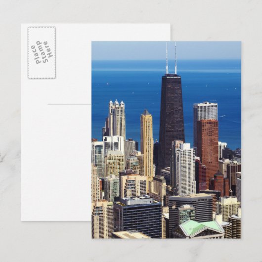 Carte Postale Chicago Skyline et points de repère (Devant / Derrière)