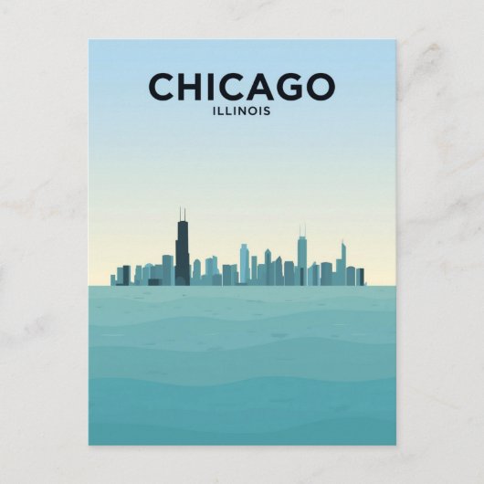 Carte Postale Chicago Skyline Over Lake (Devant)