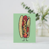 Carte Postale Chicago Style Hot Dog chaud rouge pavot chaux mout (Debout devant)