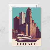 Carte Postale Chicago, Transports en commun, Voyage (Devant / Derrière)