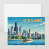 Carte Postale Chicago vintage (Devant / Derrière)
