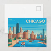 Carte Postale Chicago vintage (Devant / Derrière)