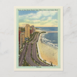 Carte Postale Chicago vintage Oak St. Beach Lake Shore Drive