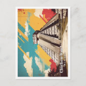 Carte Postale Chicen Itza Mexique Pop Art Voyage Illustration (Devant)