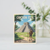 Carte Postale Chichén Itzá Mexico – Temple of Kukulcán (Debout devant)