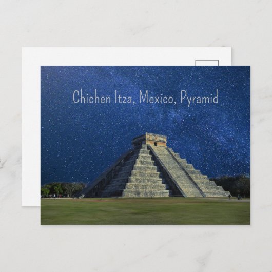 Carte Postale Chichen Itza, Mexique, pyramide (Devant / Derrière)