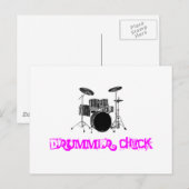 Carte Postale Chick batteur (Devant / Derrière)