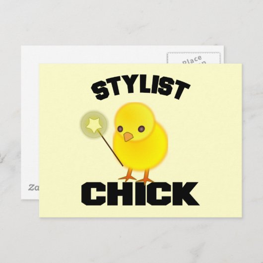 Carte Postale Chick coiffeur drôle (Devant / Derrière)