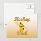Carte Postale Chick de hockey (Devant / Derrière)