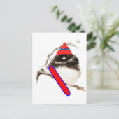 Carte Postale Chick de snowboard amusant, oiseau sportif mignon (Debout devant)