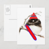 Carte Postale Chick de snowboard amusant, oiseau sportif mignon (Devant / Derrière)