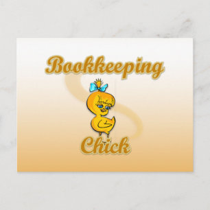 Carte Postale Chick de tenue de livres