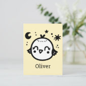 Carte Postale Chick gai - Kawaii Bird Line Art" (Debout devant)