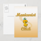 Carte Postale Chick manicuriste (Devant / Derrière)