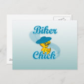 Carte Postale Chick motocycliste #3 (Devant / Derrière)