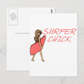 Carte Postale Chick surfer (Devant / Derrière)