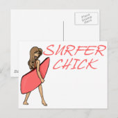 Carte Postale Chick surfer (Devant / Derrière)