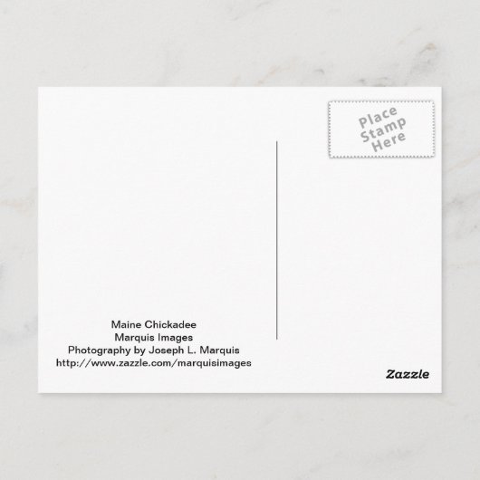 Carte Postale Chickadee (Dos)