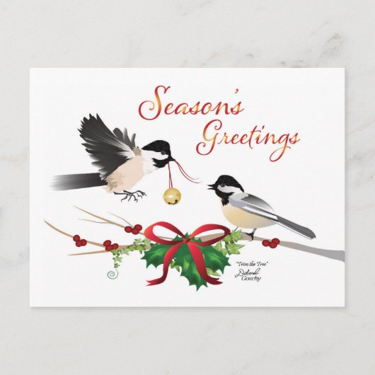 Carte Postale Chickadee Christmas Flat Postcard (Devant)