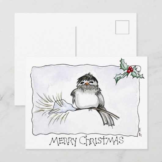 Carte Postale Chickadee de Noël (Devant / Derrière)