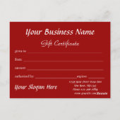 Carte Postale Chickadee Holiday Certificat cadeau (Dos)