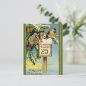 Carte Postale Chickadees modifiables à Noël 25 décembre (Debout devant)