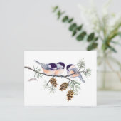 Carte Postale CHICKADEES & PINECONES par SHARON SHARPE (Debout devant)