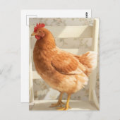 Carte Postale Chicken Postcard | Cute Farmhouse Greeting (Devant / Derrière)
