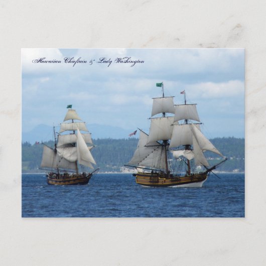 Carte Postale Chieftain et Lady Washington Hawaïen (Devant)