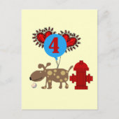Carte Postale Chien 4th Birthday Tshirts et cadeaux (Devant)
