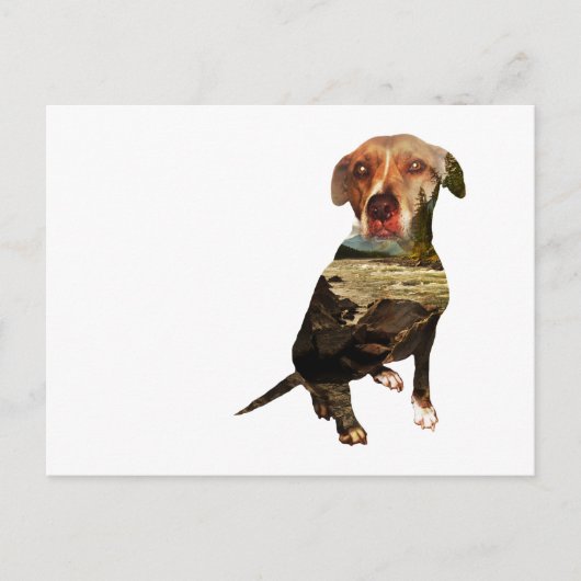 Carte Postale chien à double exposition (Devant)