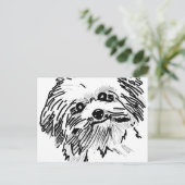 Carte Postale Chien à la broche (Debout devant)