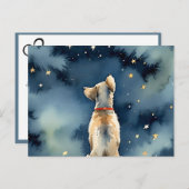 Carte Postale Chien à l'aquarelle avec sympathie pour la perte d (Devant / Derrière)