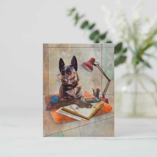 Carte Postale Chien à mâchoires intelligent (Debout devant)