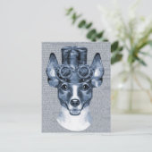 Carte Postale Chien à vapeur sur texte Vintage (Debout devant)