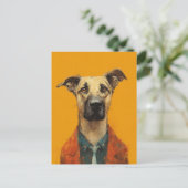Carte Postale Chien adorable en costume (Debout devant)