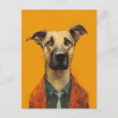 Carte Postale Chien adorable en costume (Devant)