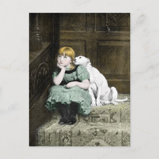 Carte Postale Chien Adoring Girl (Devant)